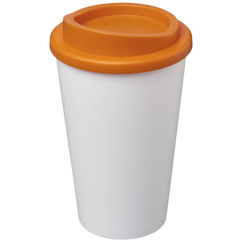 Gobelet personnalisé isotherme et couvercle 350 ml Americano® Orange et Blanc